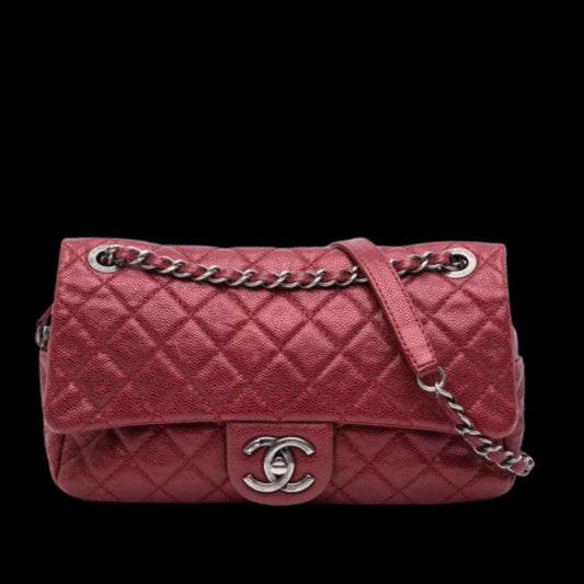 Red Leather Chanel Crossbody Bag