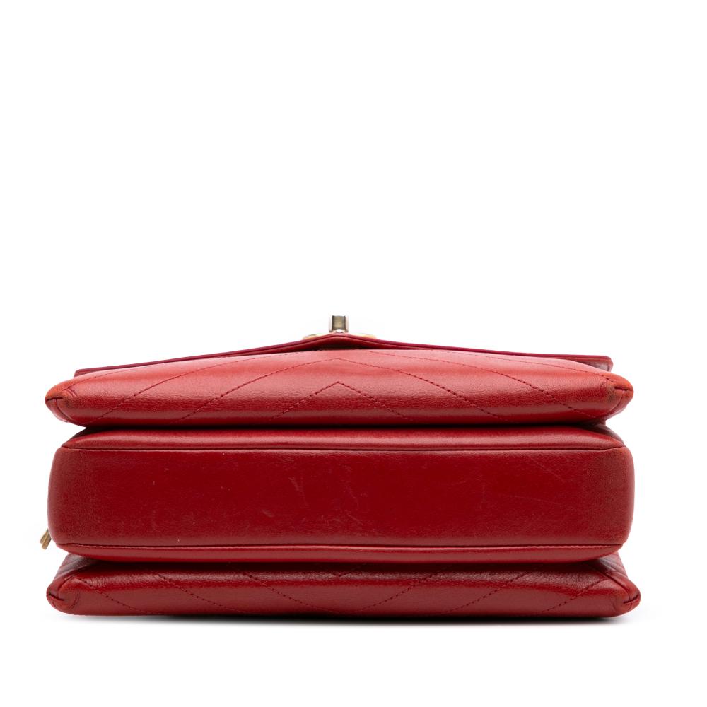 Red Leather Chanel Crossbody Bag