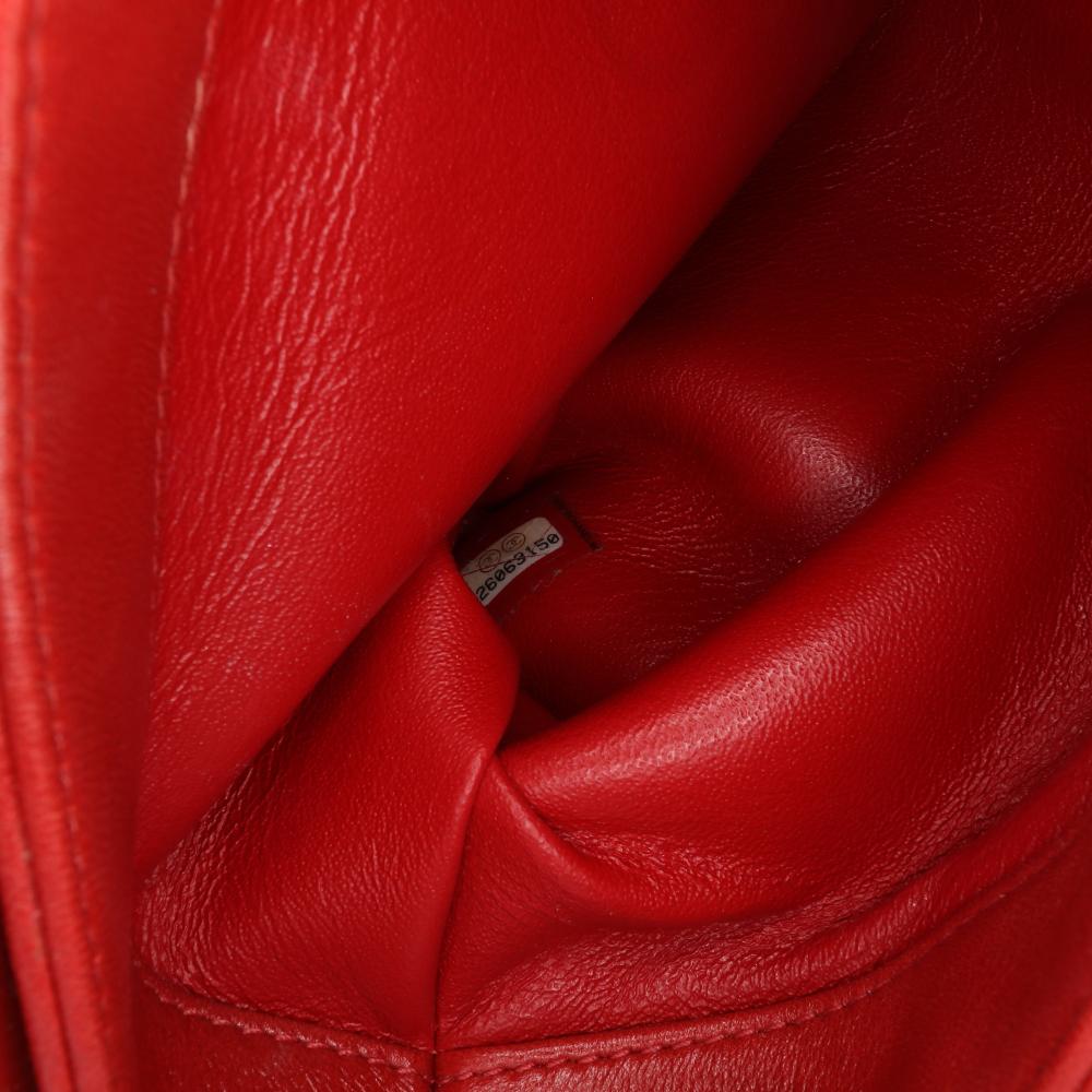 Red Leather Chanel Crossbody Bag