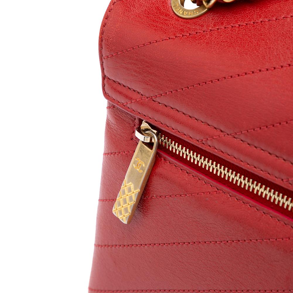 Red Leather Chanel Crossbody Bag