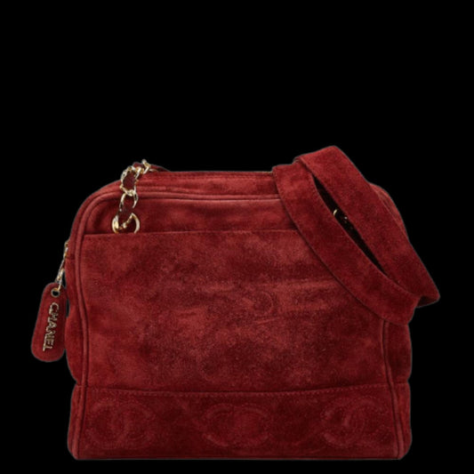 Red Suede Chanel Crossbody Bag
