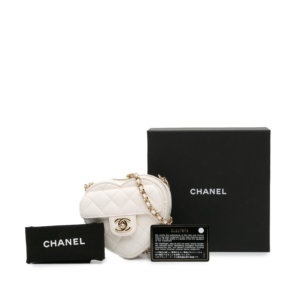 White Leather Chanel Crossbody Bag