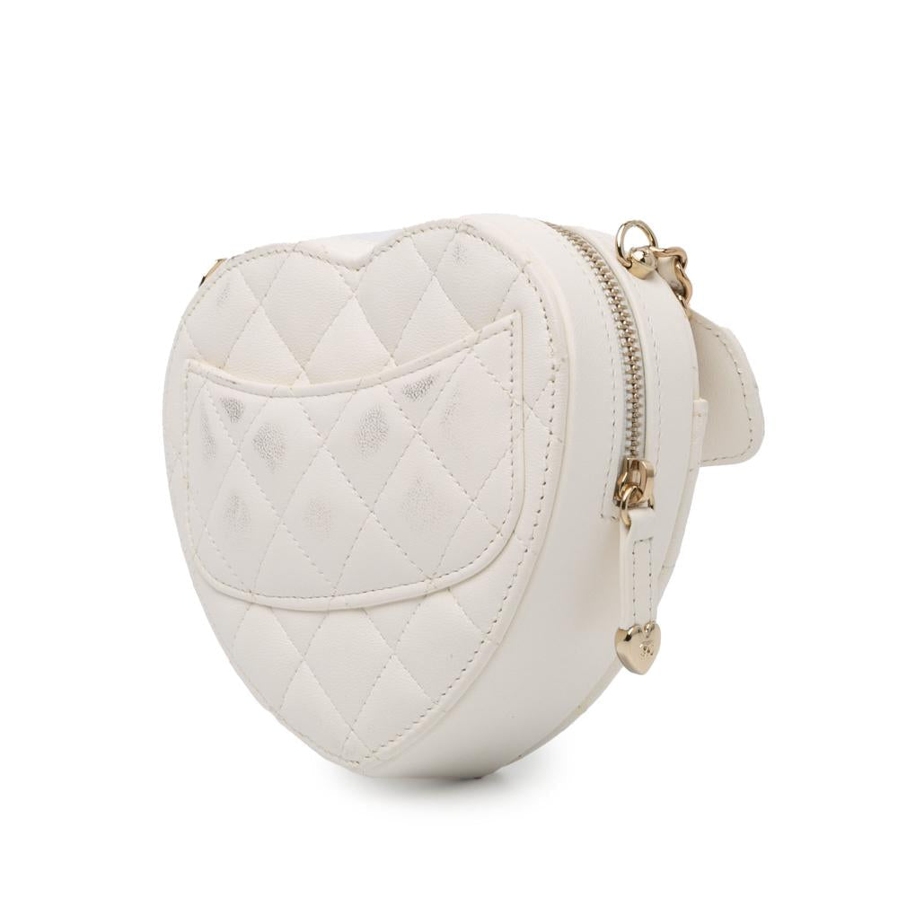 White Leather Chanel Crossbody Bag