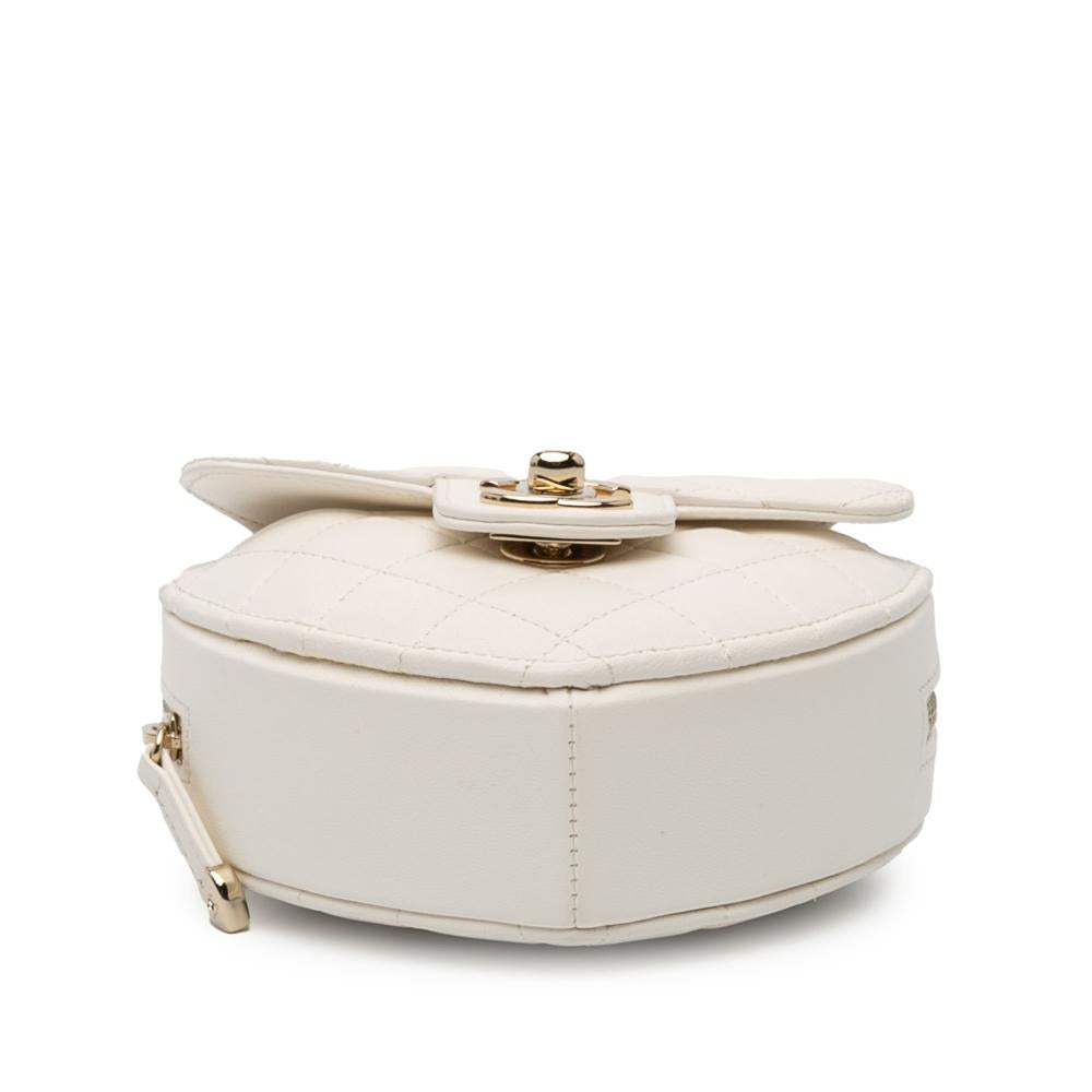 White Leather Chanel Crossbody Bag
