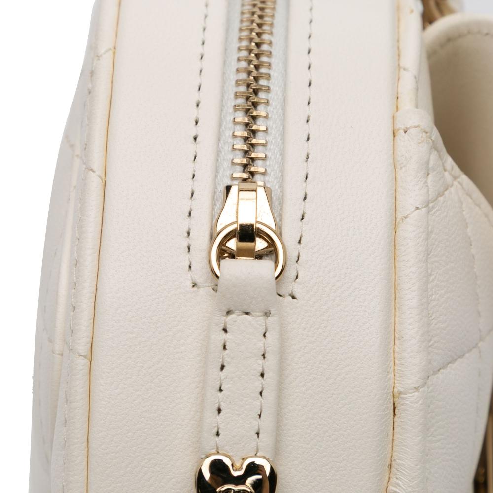 White Leather Chanel Crossbody Bag