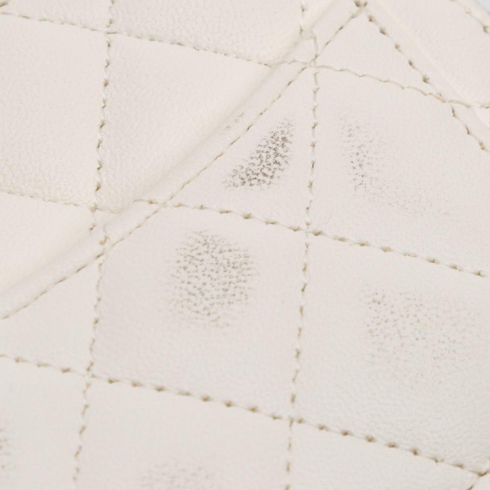 White Leather Chanel Crossbody Bag