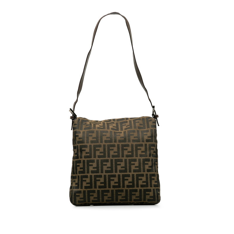 FENDY ZUCKA MANMABACKET ON SHOULDER BAG 26730 Brown canvas leather ladies FENDI