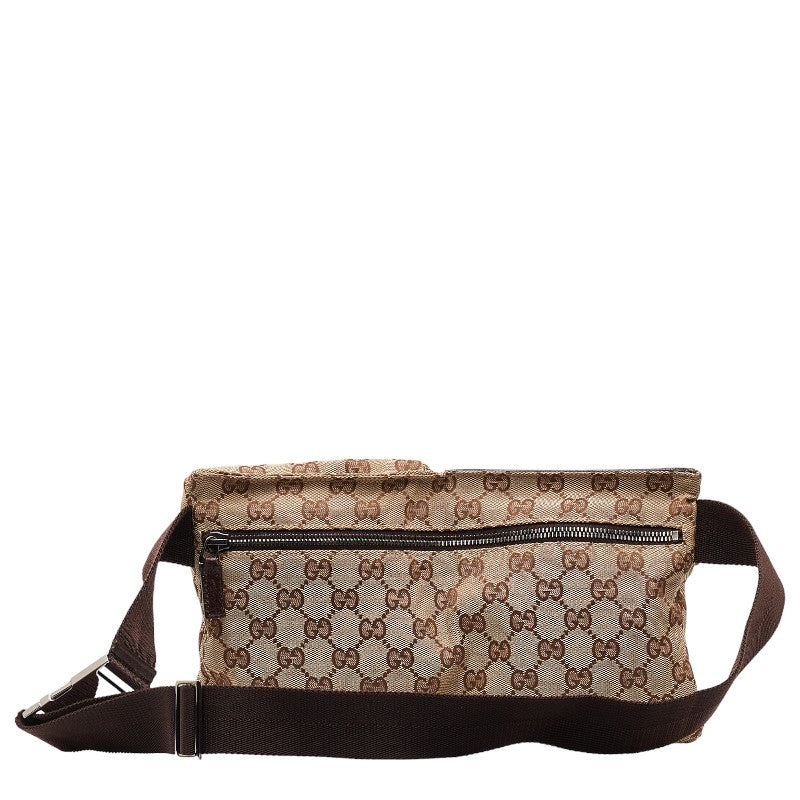 Gucci GG Canvas Body Bag Waist Bag 28566 Beige Brown Canvas Leather  Gucci