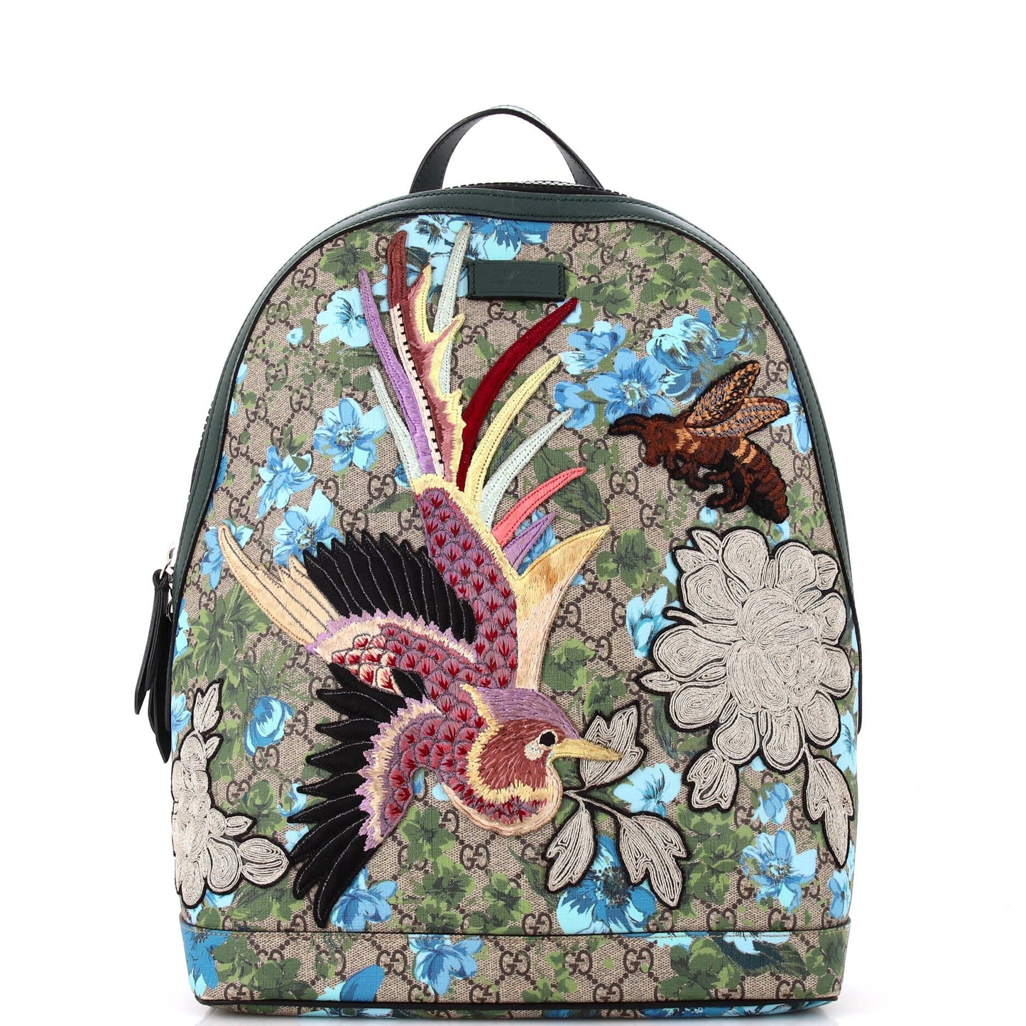 Zip Backpack Embroidered Printed GG Coated Canvas Medium