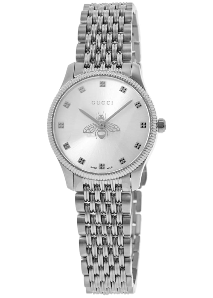 Gucci G-Timeless Silver Dial Stainless Steel Women's Watch YA1265019