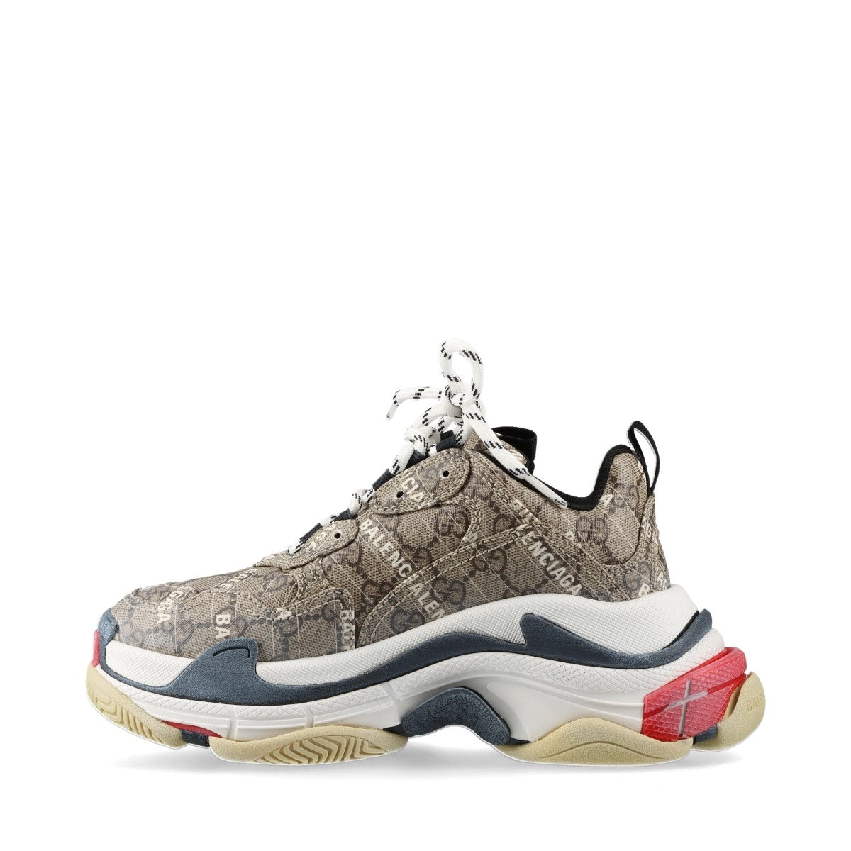 Gucci x Balenciaga Triple S PVC x Leather Sneaker 23cm  Multicolor 677192 The Hacker Project Box Saving Bag