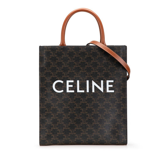 Celine PVC Leather Triomphe Vertical Cabas 2way Bag