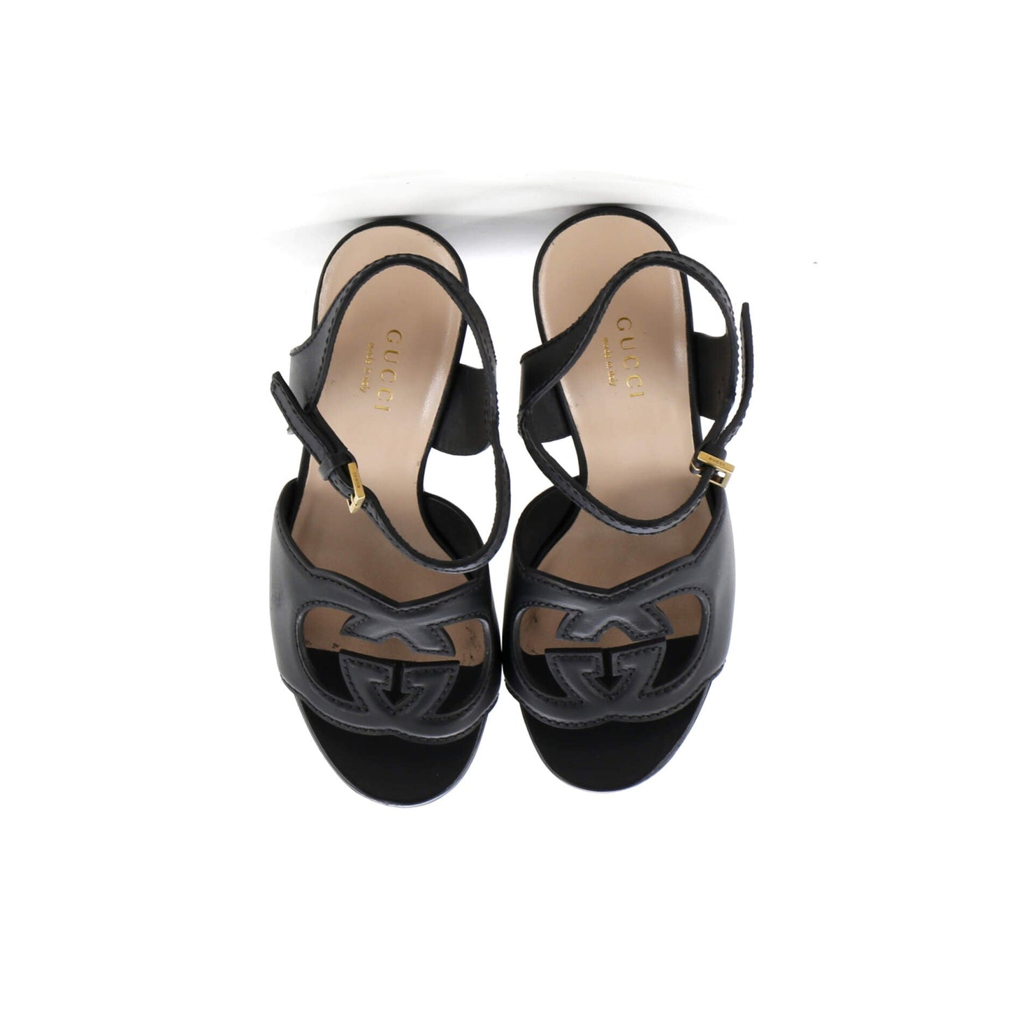 Women's Interlocking G Cut-Out Platform Sandals Leather