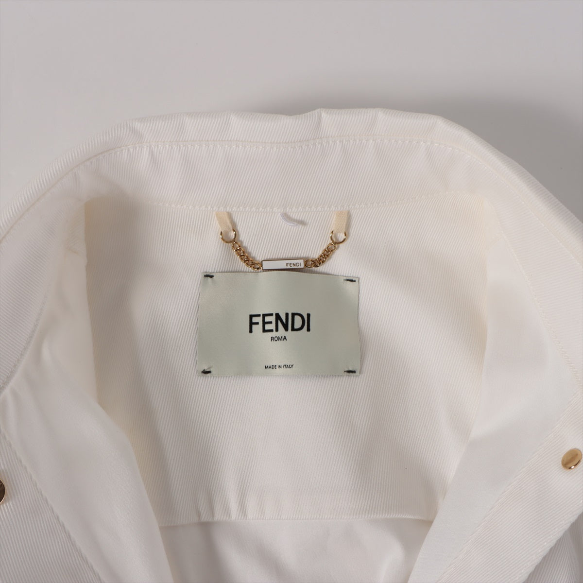 Fendi 22 Years Cotton x Polyurethane Denim Jacket 40  White