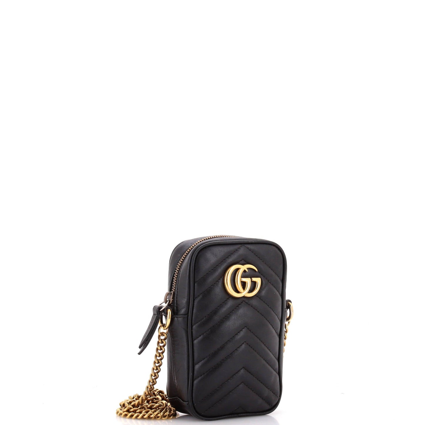 GG Marmont Vertical Phone Crossbody Bag Matelasse Leather Mini