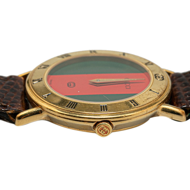 Gucci Sey Line Watch 3000L Quartz Red Gr Dial   Gucci