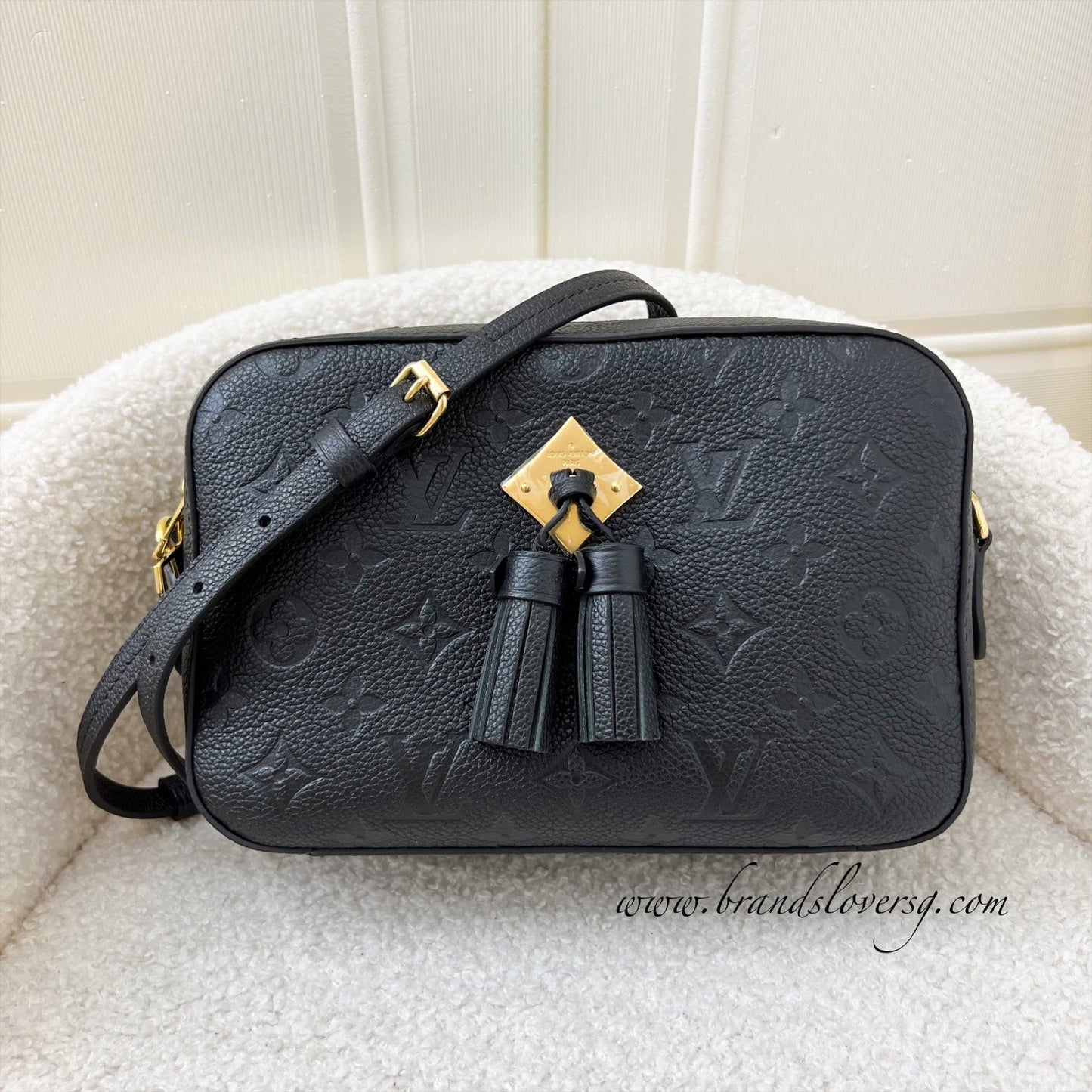 LV Saintonge Crossbody Camera Bag in Black Empriente Leather and GHW