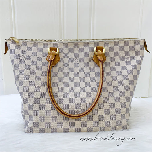 LV Saleya PM Tote in Damier Azur Canvas and GHW
