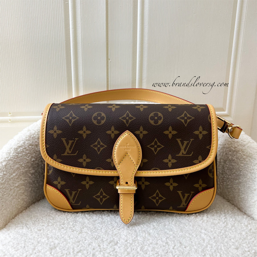 LV Diane in Monogram Canvas GHW with Fuchsia Pink Strap