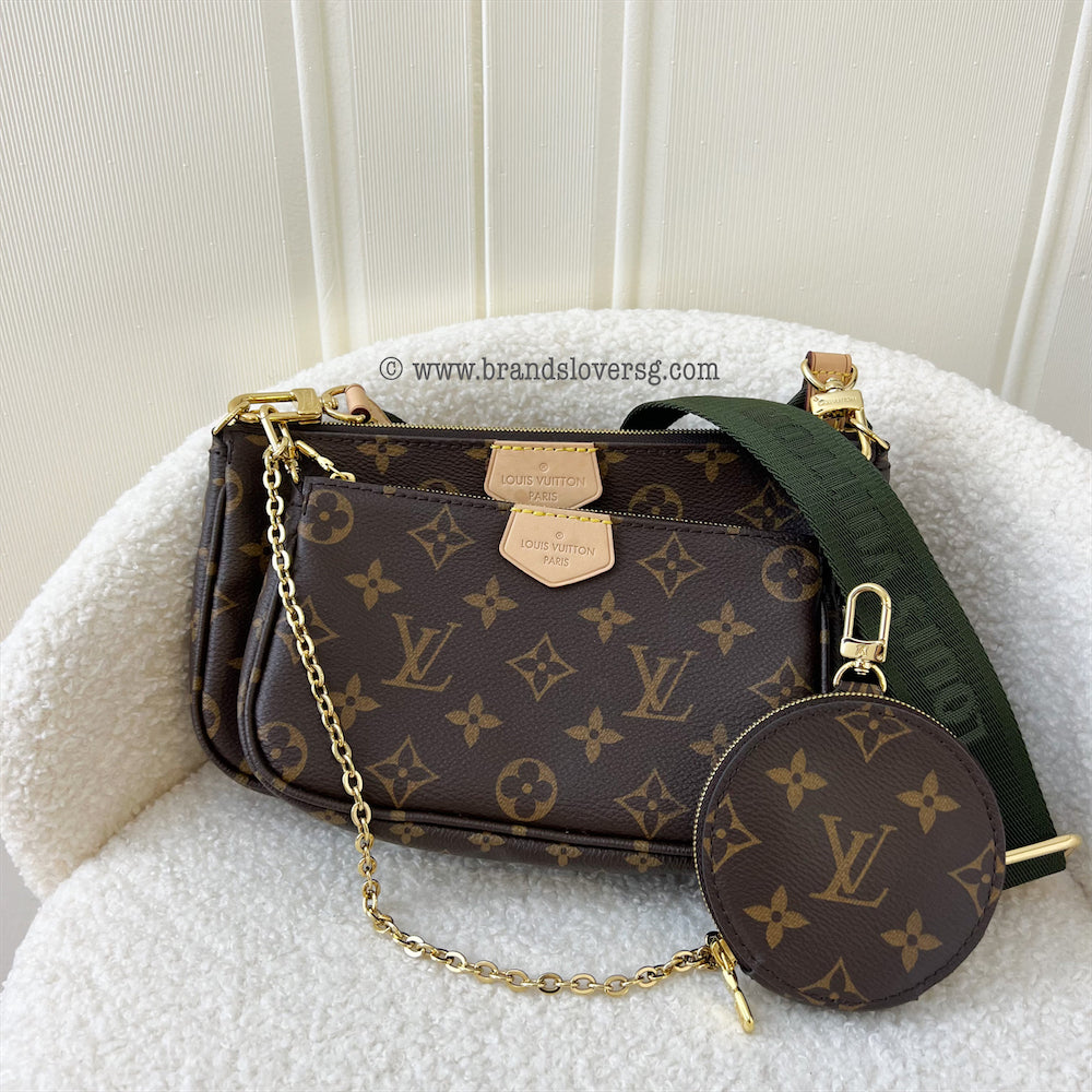 LV Multi Pochette Accessoires MPA in Monogram Canvas, Khaki Strap and GHW