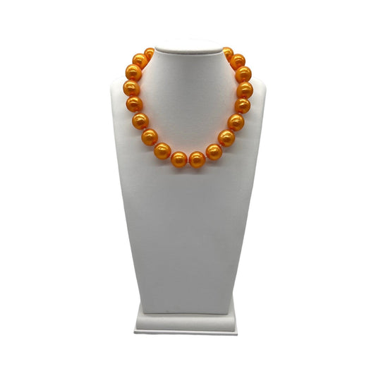 Vintage Chanel  Orange Synthetic Pearl Necklace