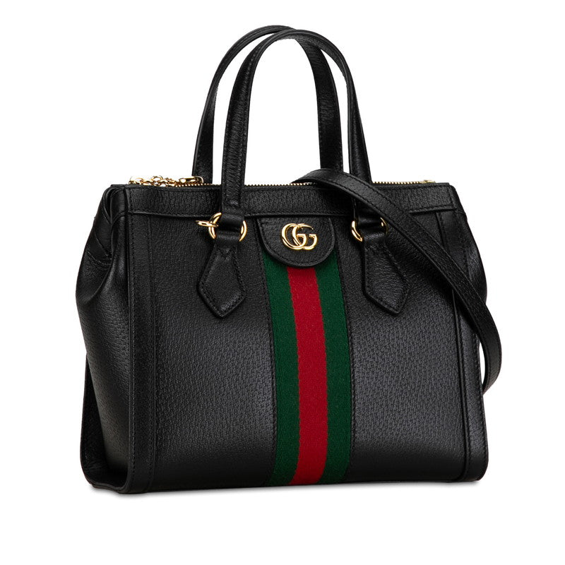 Gucci Ophidia GG Small Sy Line Handbag Shoulder Bag 2WAY 547551 Black Leather  Gucci