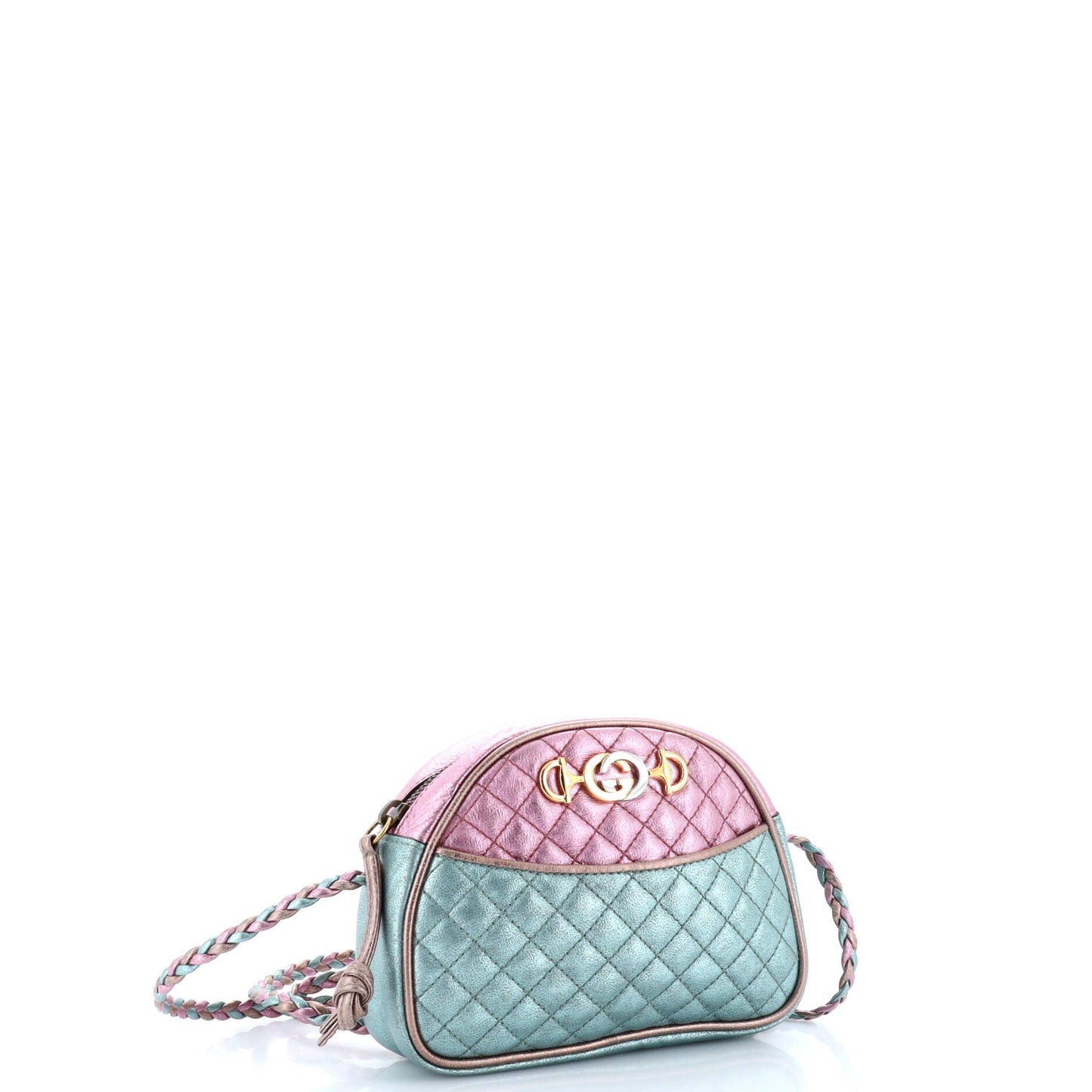 Trapuntata Camera Shoulder Bag Quilted Laminated Leather Mini