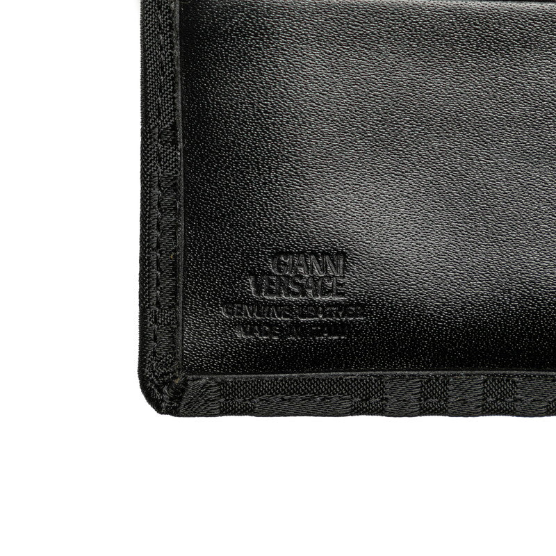 Versace Vintage Meducer Gucca Double Fold Wallet Black Canvas Leather  Versace  Vintage Meducer Gucci