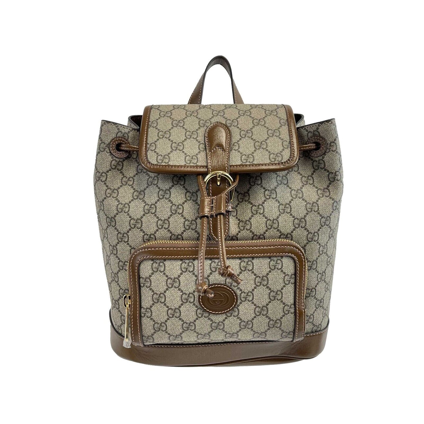 GUCCI - NEW Backpack With Interlocking G - Beige / Brown Monogram Backpack