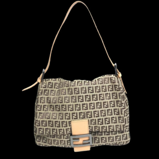 Beige Canvas Fendi Baguette Mamma