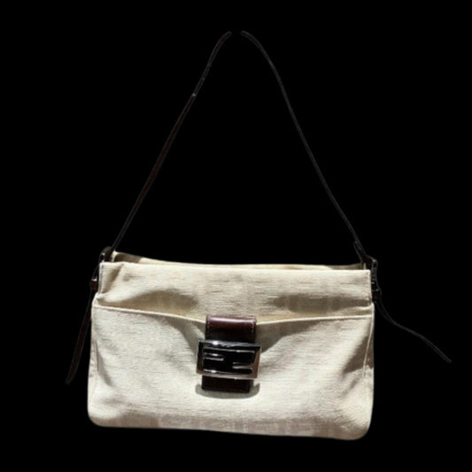 Beige Canvas Fendi Baguette