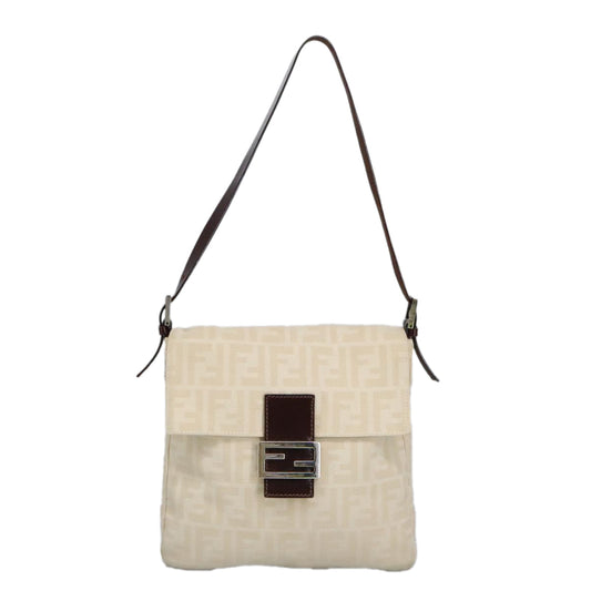 Beige Canvas Fendi Baguette