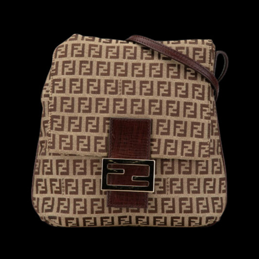 Beige Canvas Fendi Crossbody Bag