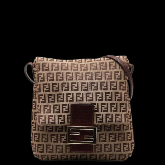 Beige Canvas Fendi Crossbody Bag