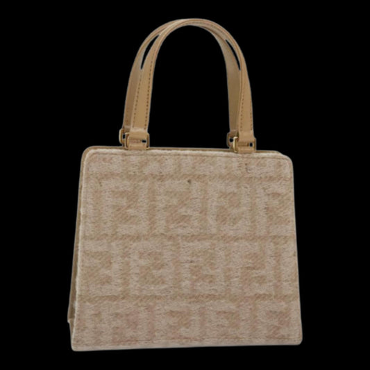 Beige Canvas Fendi Handbag