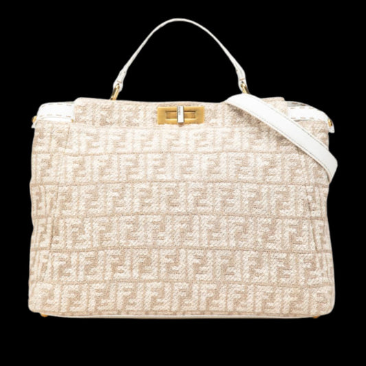 Beige Canvas Fendi Peekaboo