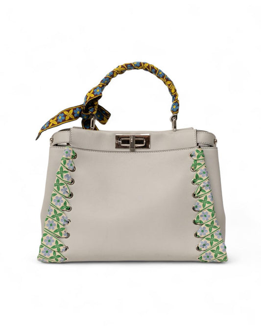 Beige Canvas Fendi Peekaboo