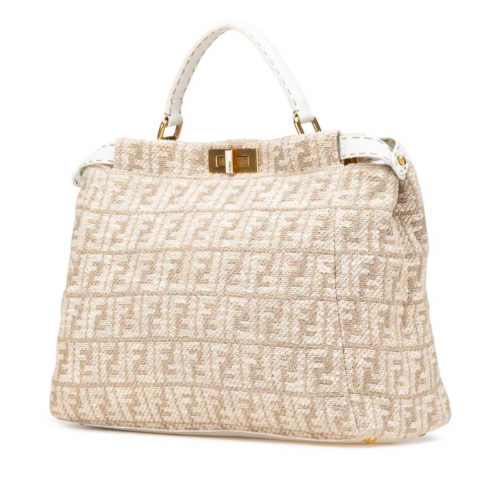 Beige Canvas Fendi Peekaboo