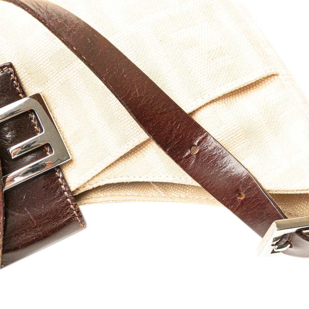 Beige Canvas Fendi Shoulder Bag