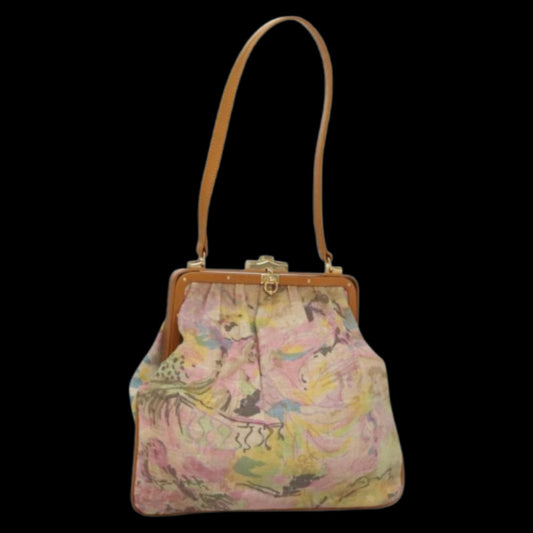 Beige Canvas Fendi Shoulder Bag
