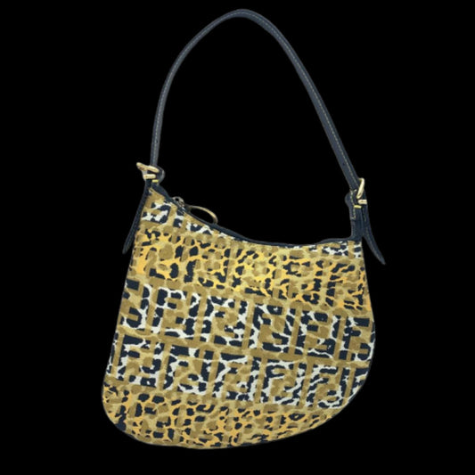 Beige Canvas Fendi Shoulder Bag