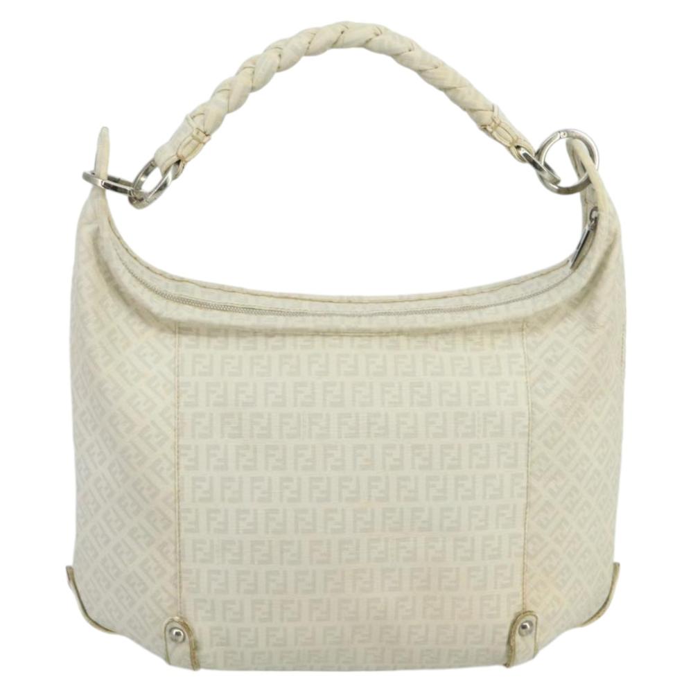Beige Canvas Fendi Shoulder Bag