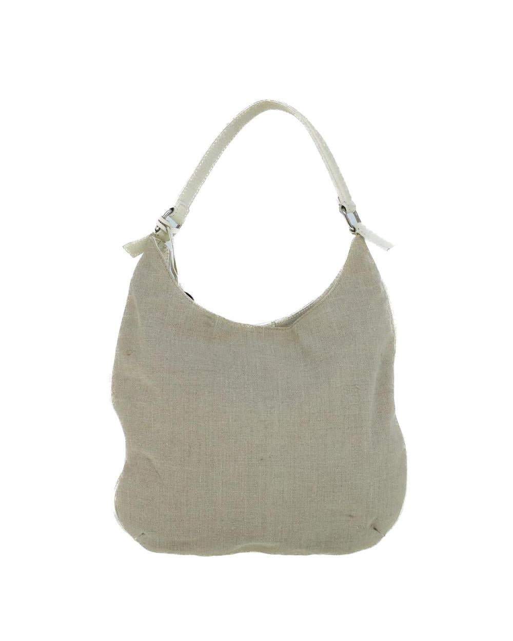 Beige Canvas Fendi Shoulder Bag