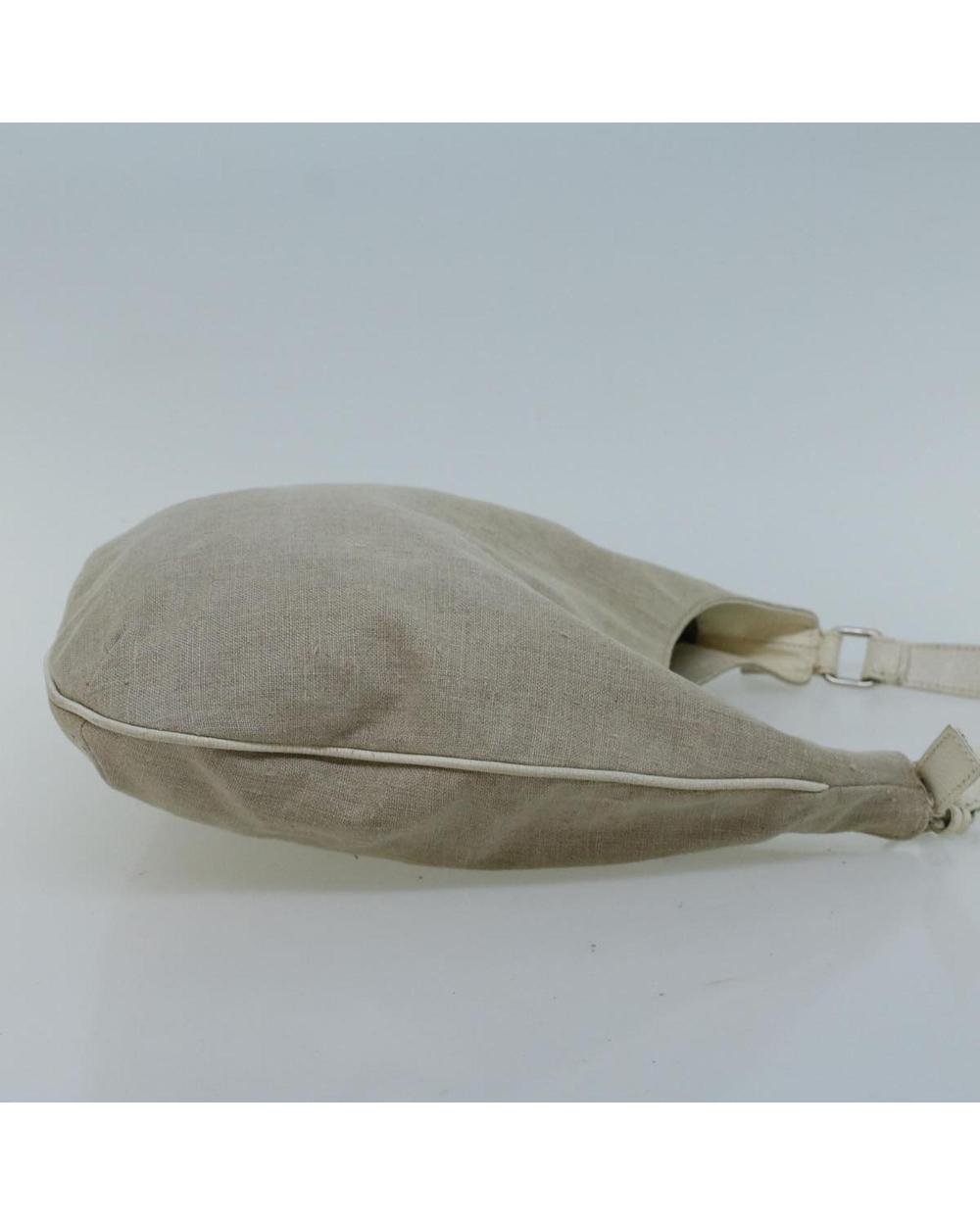 Beige Canvas Fendi Shoulder Bag