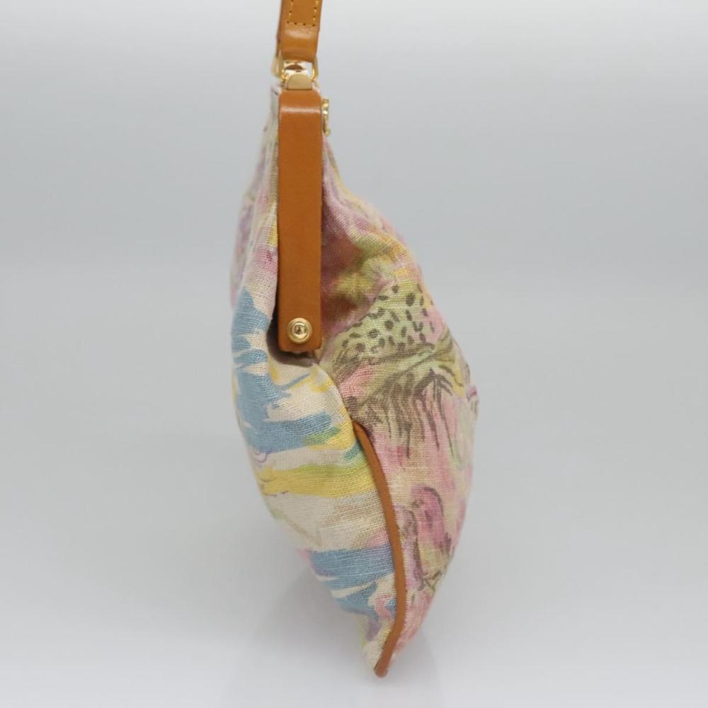 Beige Canvas Fendi Shoulder Bag
