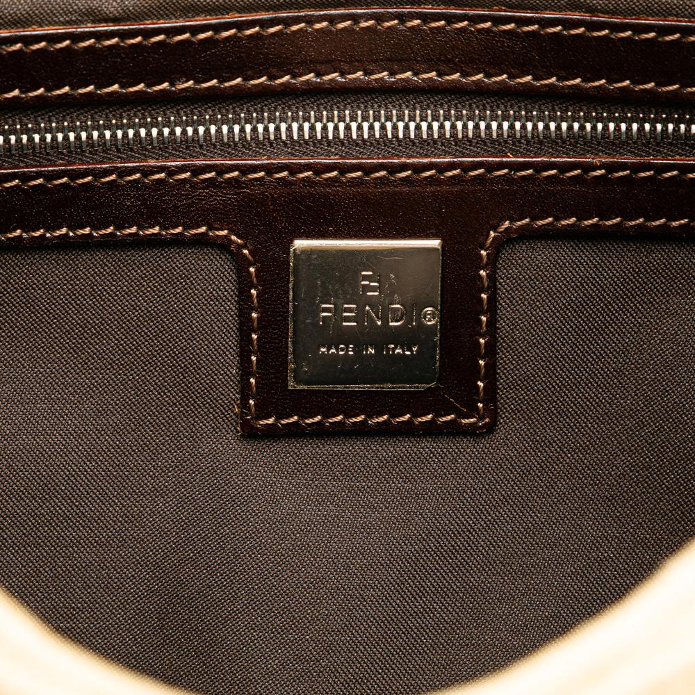 Beige Canvas Fendi Shoulder Bag