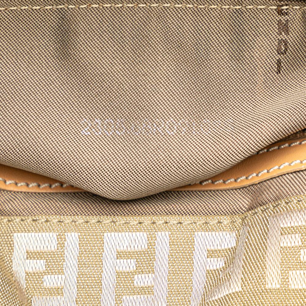 Beige Canvas Fendi Shoulder Bag