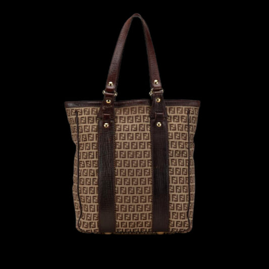 Beige Canvas Fendi Tote