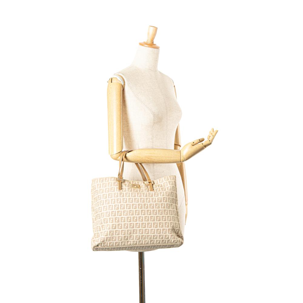 Beige Canvas Fendi Tote