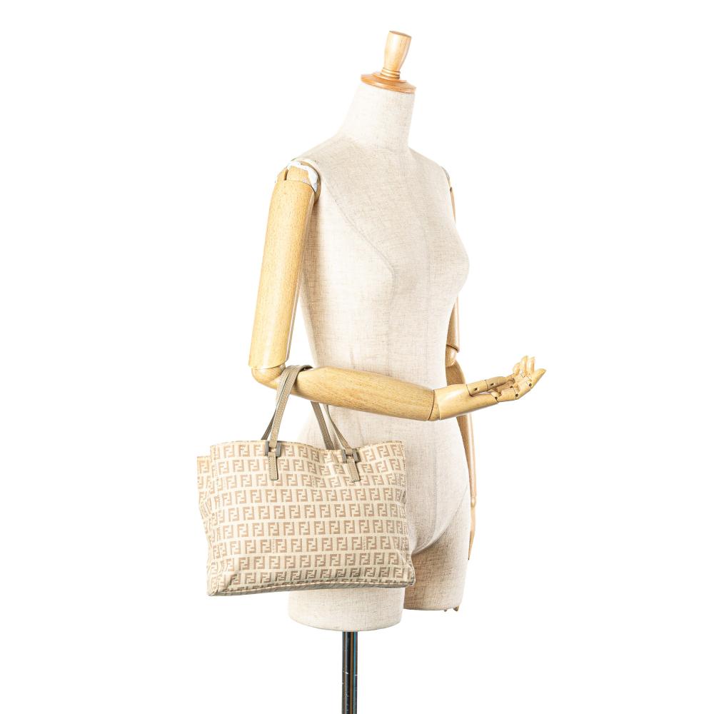Beige Canvas Fendi Tote